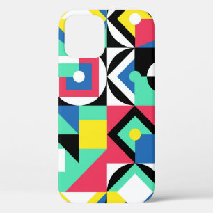 Decorative ornament of geometric shapes. Colourful iPhone 12 Case