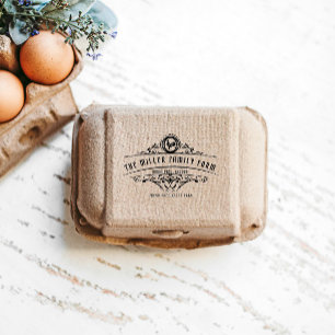 Decorative Ornament Vintage Script Egg Carton Rubber Stamp