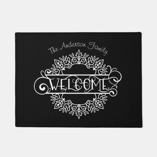 Decorative ornament welcome family Door Mat (Front)