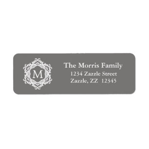 Decorative Ornamental Frame Grey white Monogram