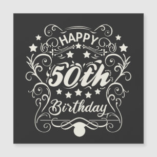 Decorative ornamental Happy 50th Birthday.