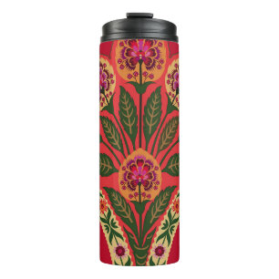 Decorative ornamental oriental style seamless flor thermal tumbler