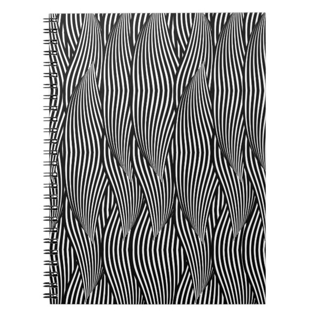 Decorative ornamental seamless pattern waves petal notebook (Front)