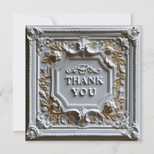 decorative, ornate and textured  thank you card (Front)