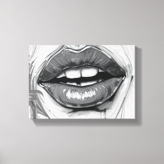 Decorative Painting (Pop Art Lips) Canvas Print