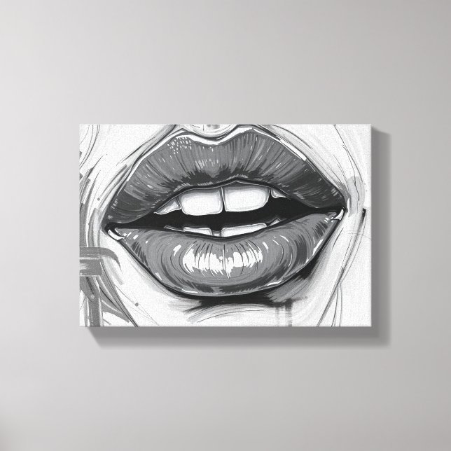 Decorative Painting (Pop Art Lips) Canvas Print (Front)