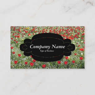 Decorative Panel 01 - Black - Bed of Tulips Business Card