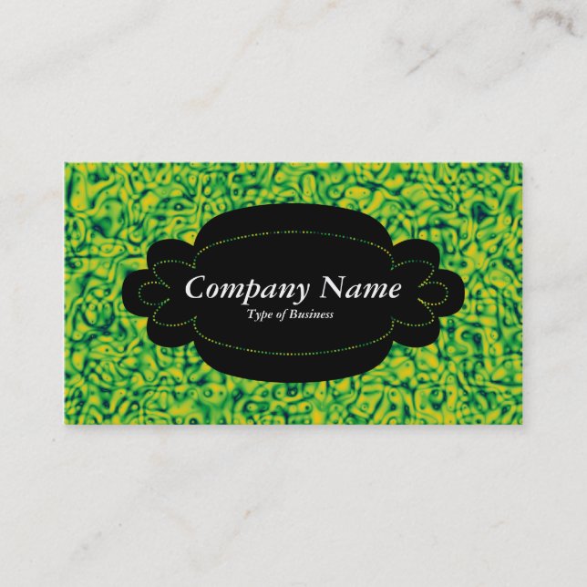 Decorative Panel 01 - Black - Green Marbling Business Card (Front)