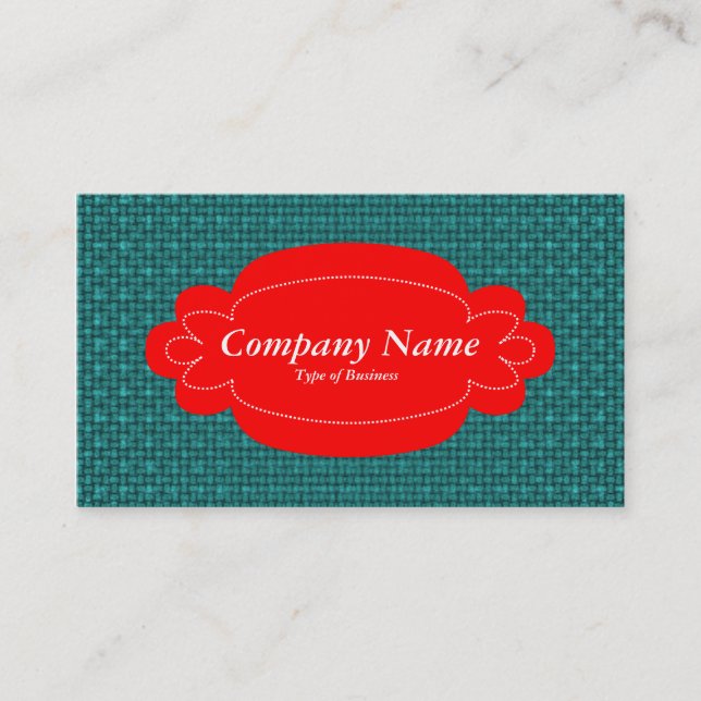 Decorative Panel 01 - Red - Turquoise Fabric Business Card (Front)