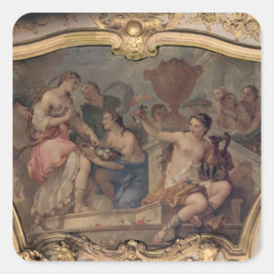 Decorative panel from the Oval Salon Square Sticker