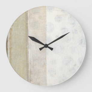 Decorative Panel Painting in Neutral Colours Large Clock