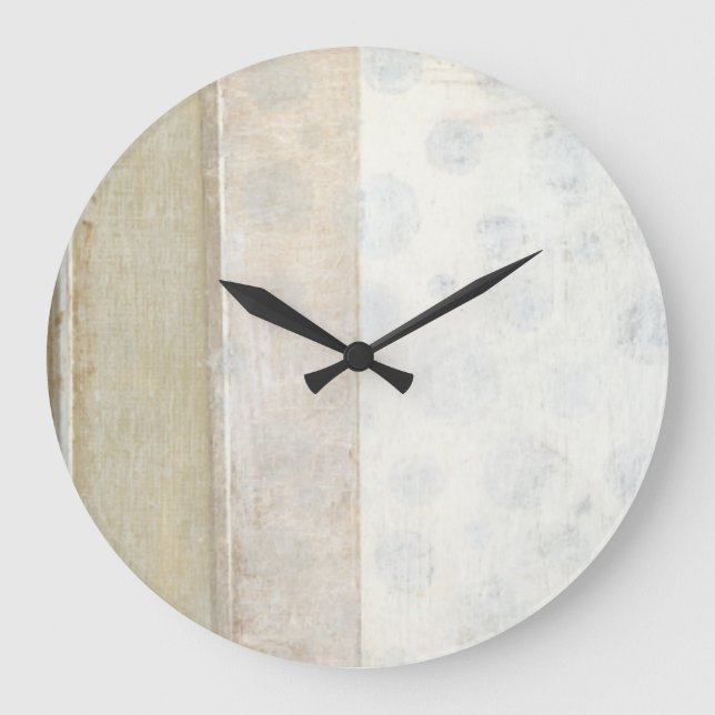 Decorative Panel Painting in Neutral Colours Large Clock (Front)