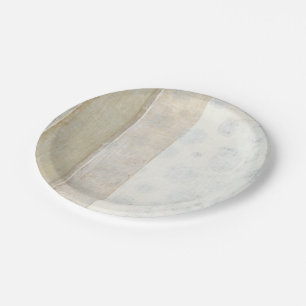 Decorative Panel Painting in Neutral Colours Paper Plate