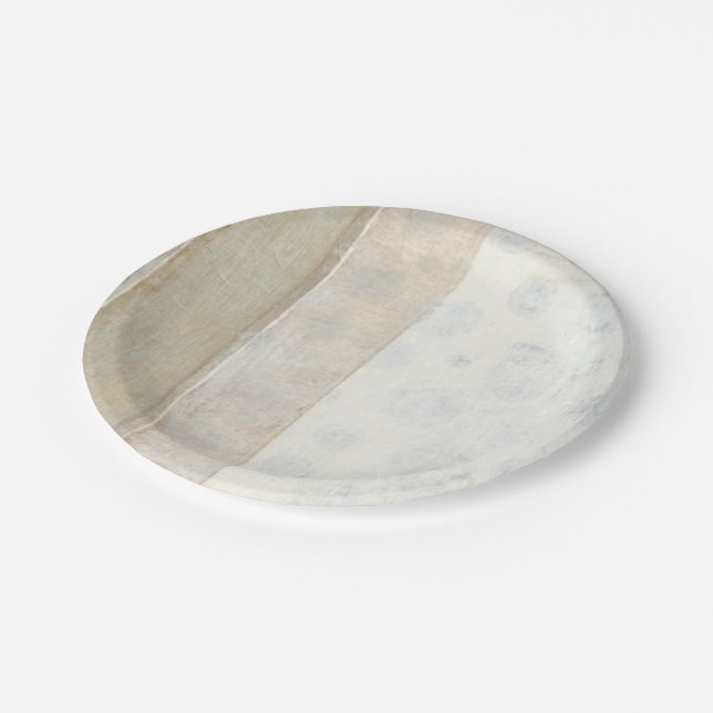 Decorative Panel Painting in Neutral Colours Paper Plate (Angled)