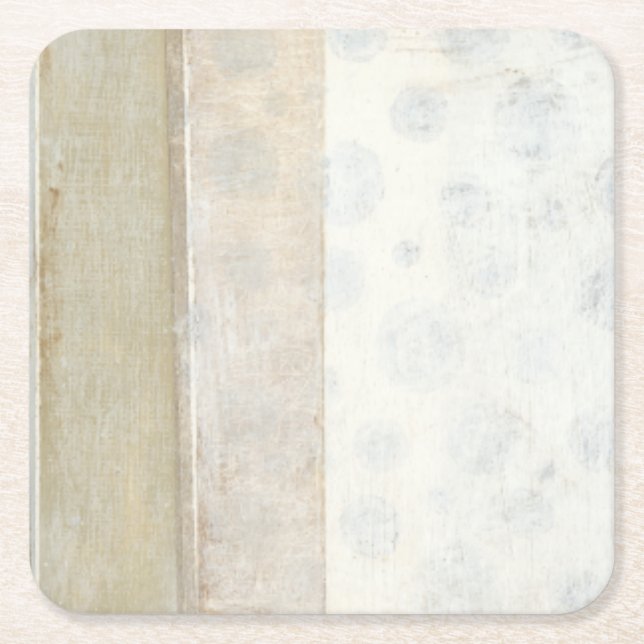 Decorative Panel Painting in Neutral Colours Square Paper Coaster (Front)