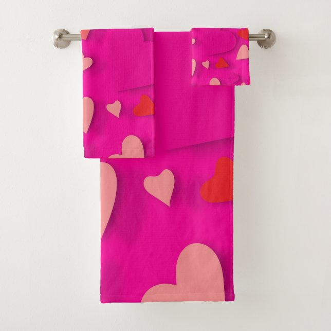 Decorative paper heart 2 bath towel set (Insitu)