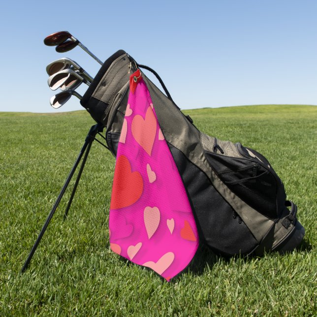 Decorative paper heart 2 golf towel (Green)