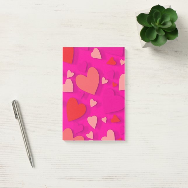 Decorative paper heart 2 post-it notes (Office)