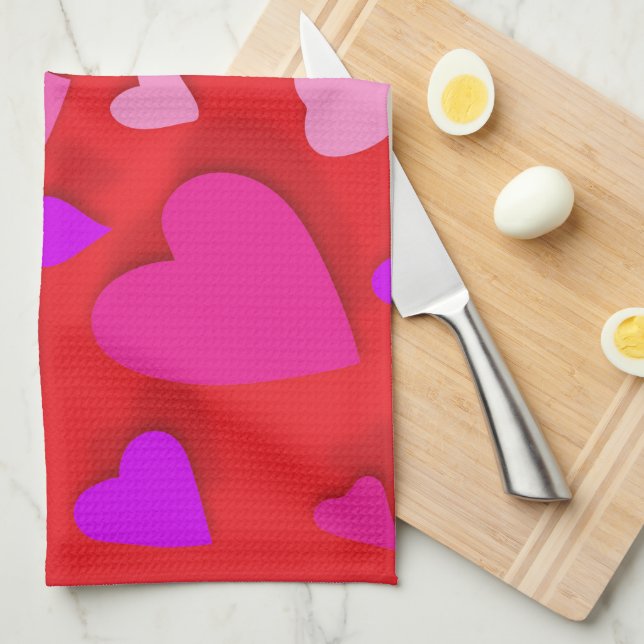 Decorative paper heart 5 tea towel (Quarter Fold)