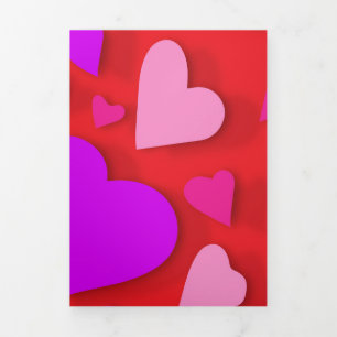 Decorative paper heart 5 Tri-Fold holiday card