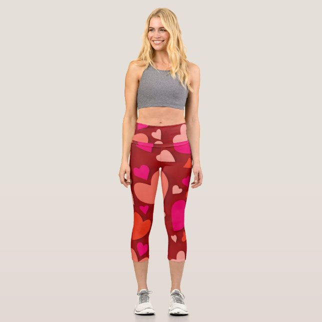 Decorative paper heart 6 capri leggings (Front)