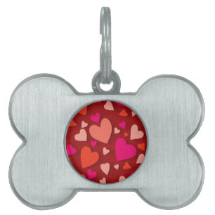 Decorative paper heart 6 pet ID tag