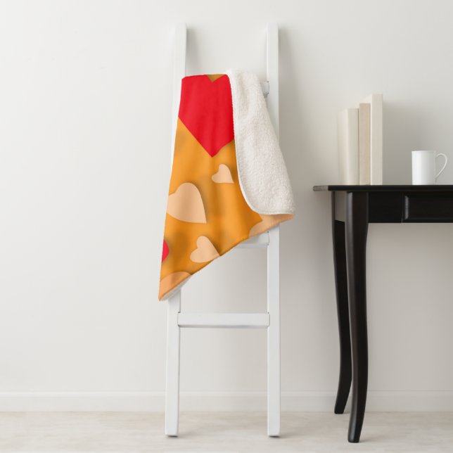 Decorative paper heart 7 sherpa blanket (In Situ)