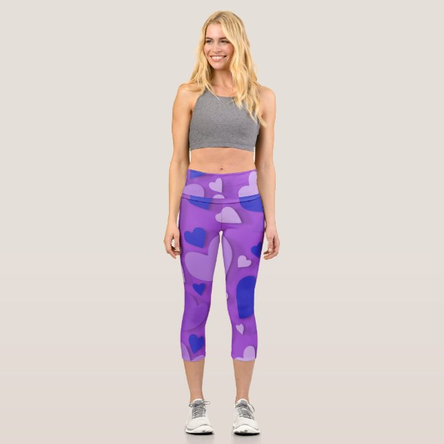 Decorative paper heart 9 capri leggings (Front)