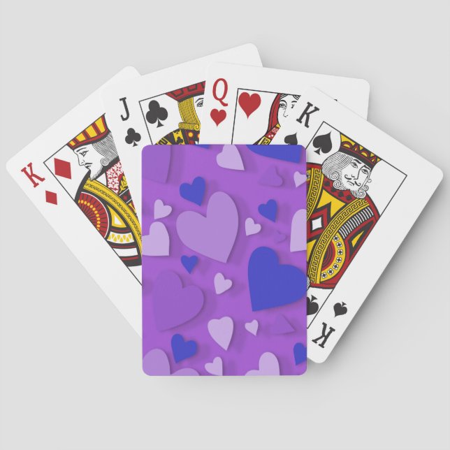 Decorative paper heart 9 playing cards (Back)