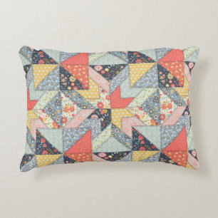 Decorative Patchwork Pattern and Array of Colours  Cushion