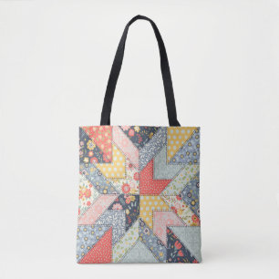 Decorative Patchwork Pattern and Array of Colours  Tote Bag