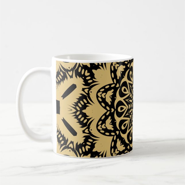 Decorative pattern in oriental style. Colour in bo Coffee Mug (Left)