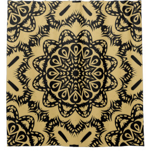 Decorative pattern in oriental style. Colour in bo Shower Curtain