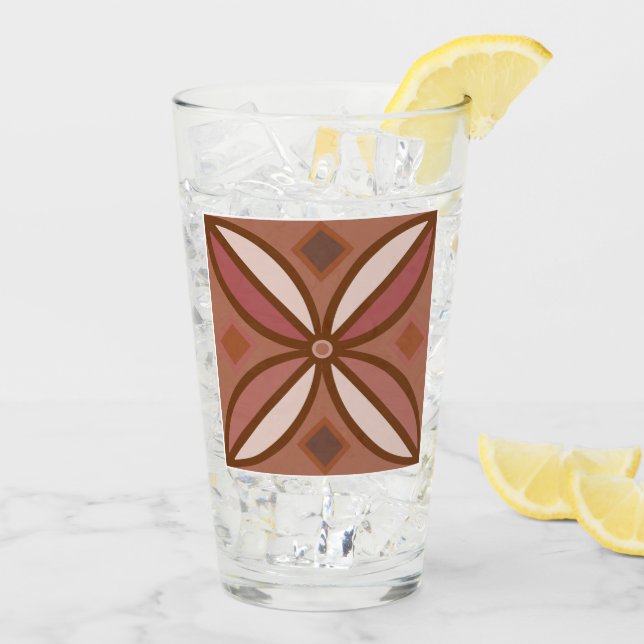 Decorative pattern in rusty pinks and terracottas glass (Back Ice)