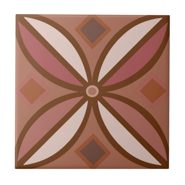 Decorative pattern in rusty pinks and terracottas tile (Front)