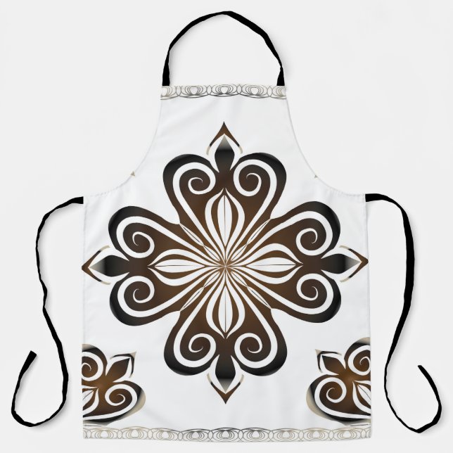 Decorative pattern of brown baroque motif with Flo Apron (Front)