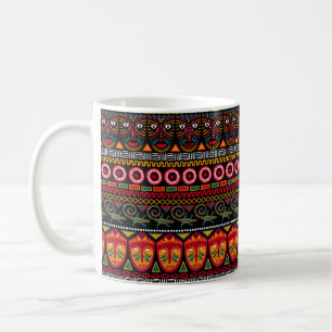 Decorative pattern on a black background in Africa Coffee Mug