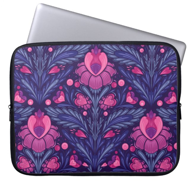 Decorative pattern with hearts laptop sleeve (Front)