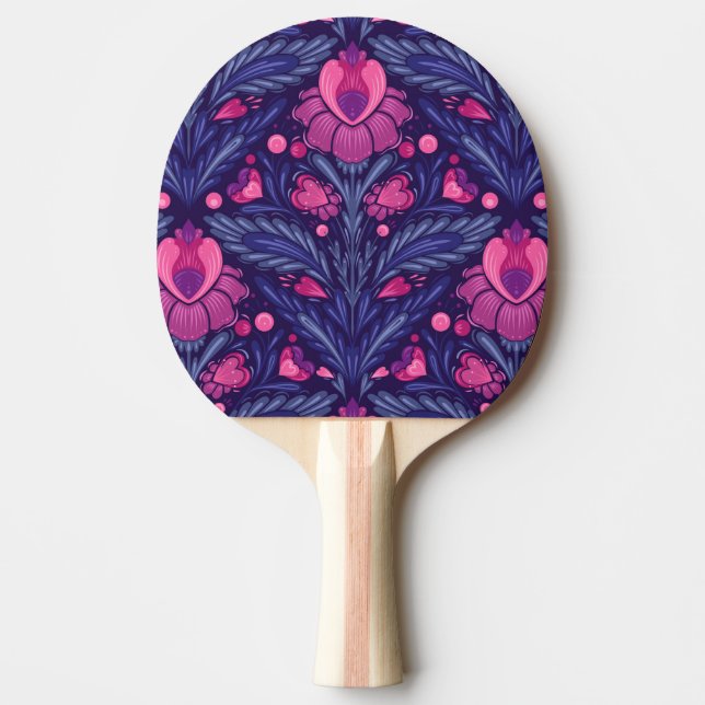 Decorative pattern with hearts ping pong paddle (Front)