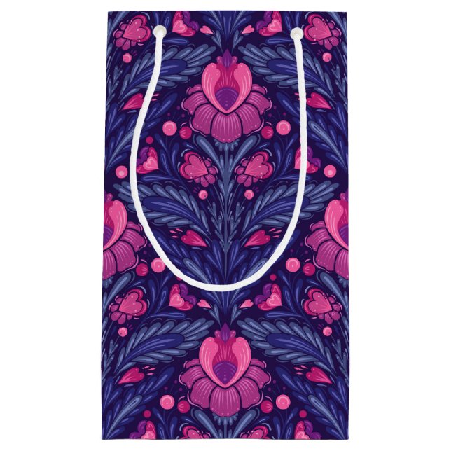 Decorative pattern with hearts small gift bag (Front)