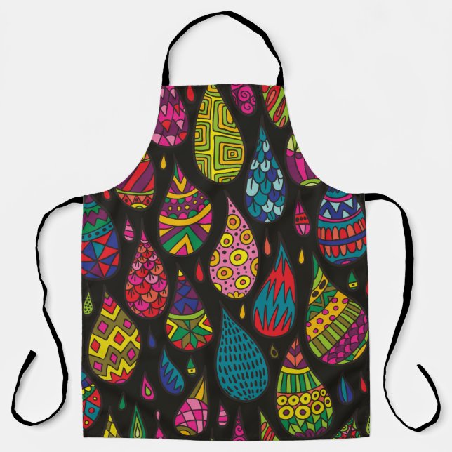 Decorative patterned drops seamless background. Br Apron (Front)