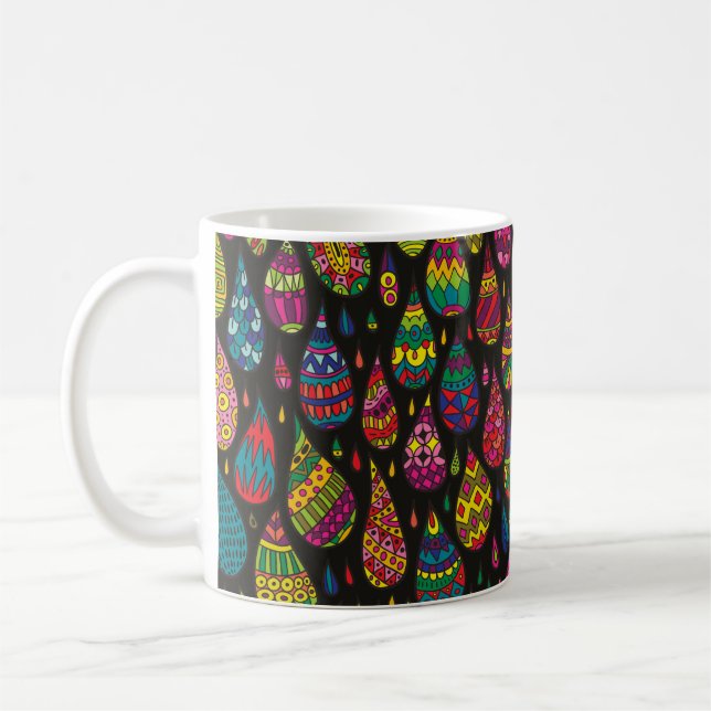 Decorative patterned drops seamless background. Br Coffee Mug (Left)