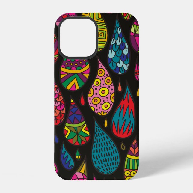 Decorative patterned drops seamless background. Br iPhone Case (Back)