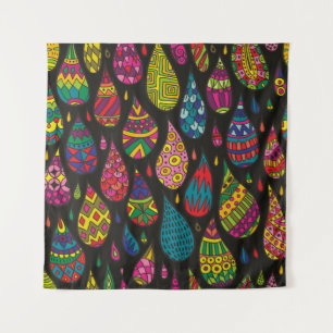 Decorative patterned drops seamless background. Br Tapestry