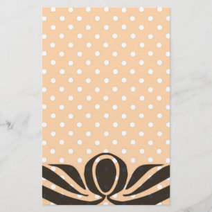 Decorative Peach Polka Dots Stationery