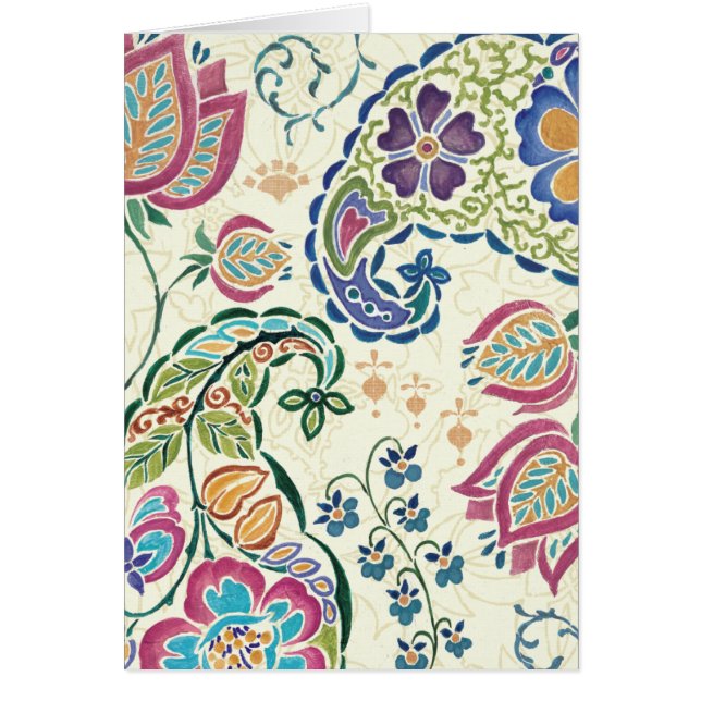 Decorative Peacock and Colourful Flowers (Front)