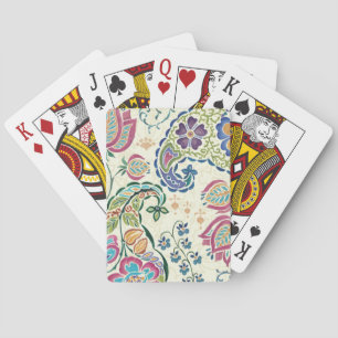 Decorative Peacock and Colourful Flowers Playing Cards