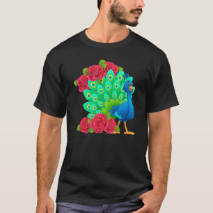 Decorative Peacock Feathers Birds Animal Graphic T-Shirt