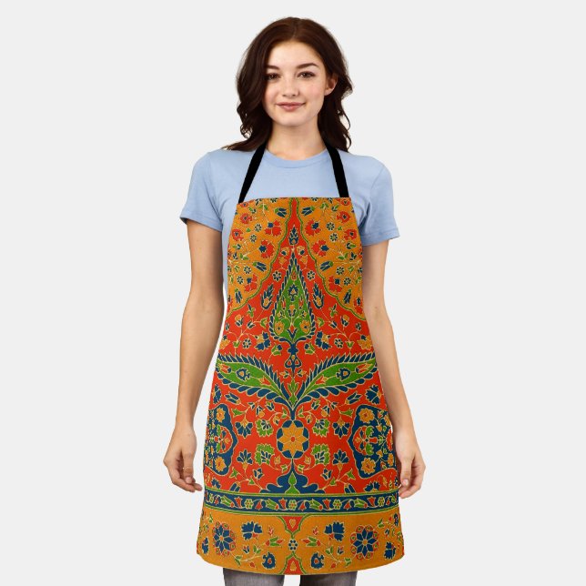 Decorative Persian Floral Print Apron (Worn)