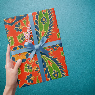 Decorative Persian Floral Print Wrapping Paper
